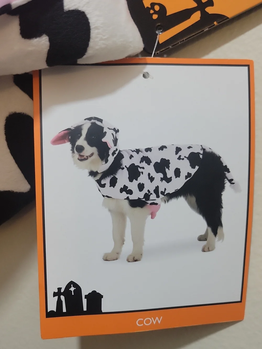 Skull and Bones-Dog Cow Costume - White & Black with Pink Accents.  XL. NWT